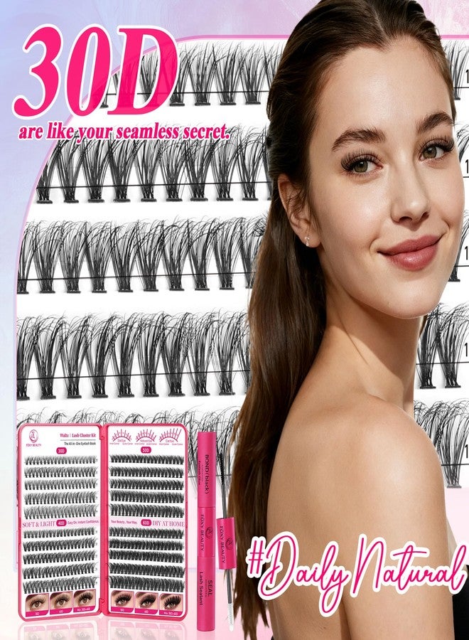 CCODDY Waltz Lash Clusters Kit - Lash Clusters Lashes D Curl Eyelash Clusters Lash Extension Kit 30D40D50D60DFluffy eyelash clusters kit with Bond and Seal 0.07MM False Eyelashes DIY at Home - Image 4